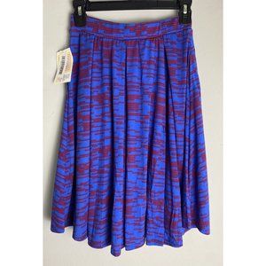 NEW WITH TAGS Lularoe Madison NWT XS Blue Red‎ Pleated Skirt